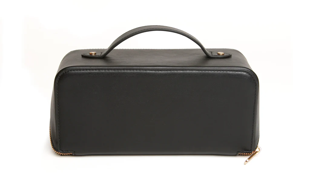 Alice Wheeler Black Nappa Train Case