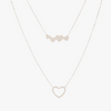 Miramira Double Layer Heart Stainless Steel Necklace