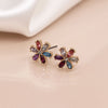 POM Golden Mixed Colour Flower Stud Earrings