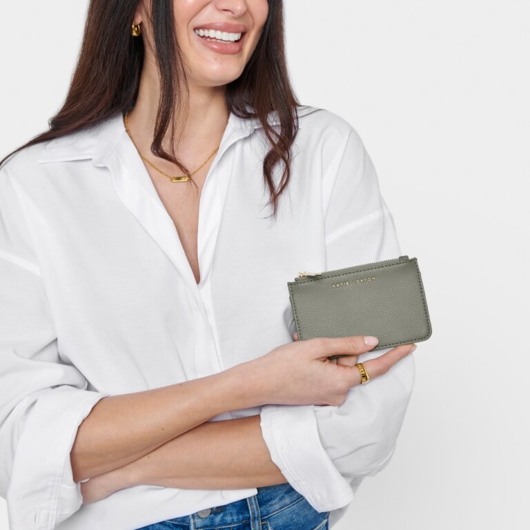 Katie Loxton Hana Coin And Card Holder in Graphite Green