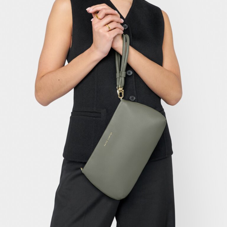 Katie Loxton Asha Wristlet in Graphite Green