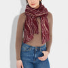 Katie Loxton Waved Dot Metallic Scarf in Burgundy