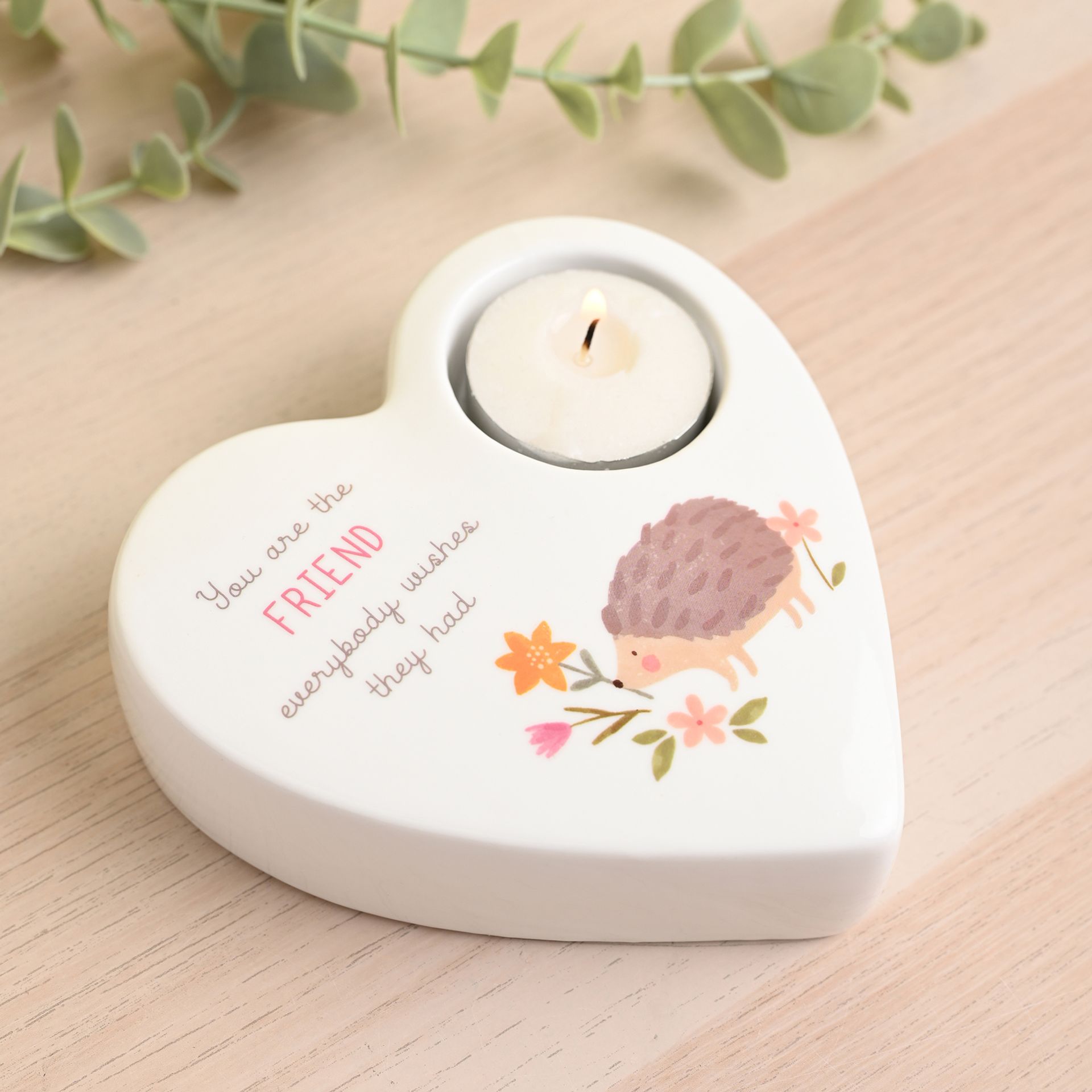 Love Life Ceramic Tea Light Holder - Friend