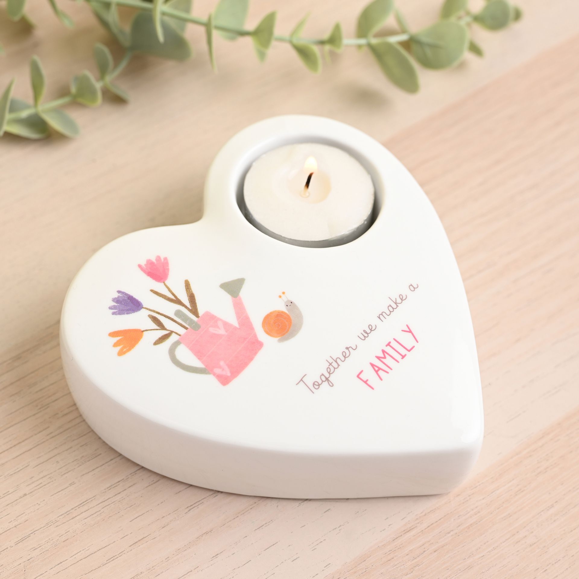 Love Life Ceramic Tea Light Holder - Family