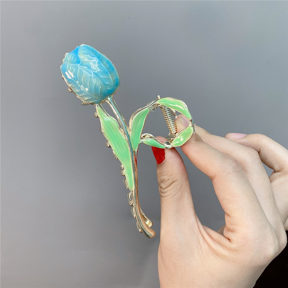 Enamelled Tulip Hair Claw