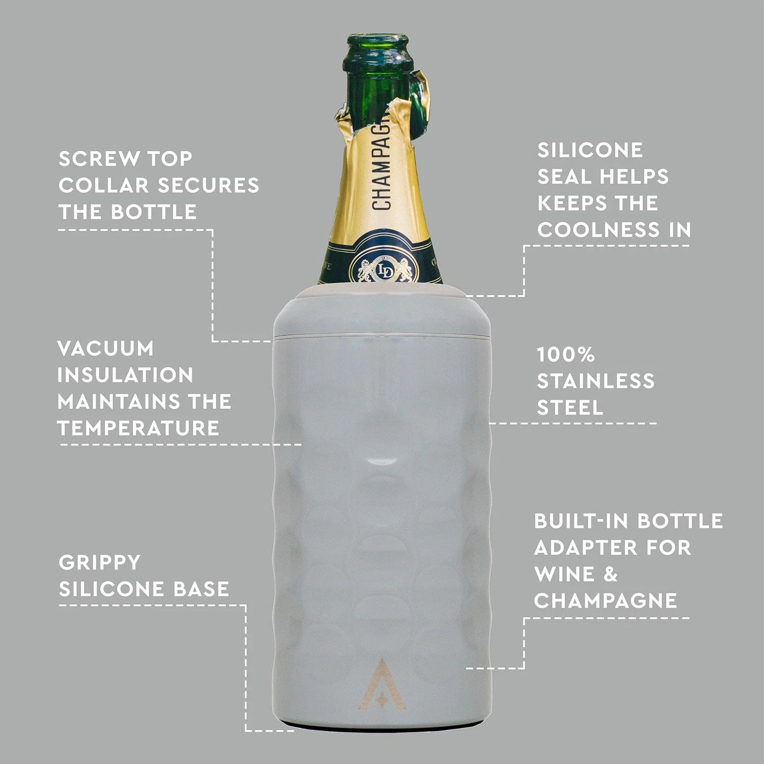 Champagne & Wine Bottle Cooler - Grey