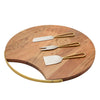 Acacia Wood Cheeseboard with 3pc Cheese Knife Set