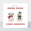 Holly Jolly Special Couple Snowman Christmas Card