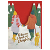 Raspberry Blossom - 'To the one I love at Christmas' snowy walk Christmas card