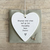 East Of India Seasons Come And Go Porcelain Round Hanging Heart