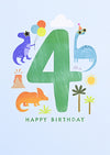 First Chapter Boy Age 4 Happy Birthday Card