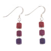 Carrie Elspeth Purple Satin Cubes Earrings