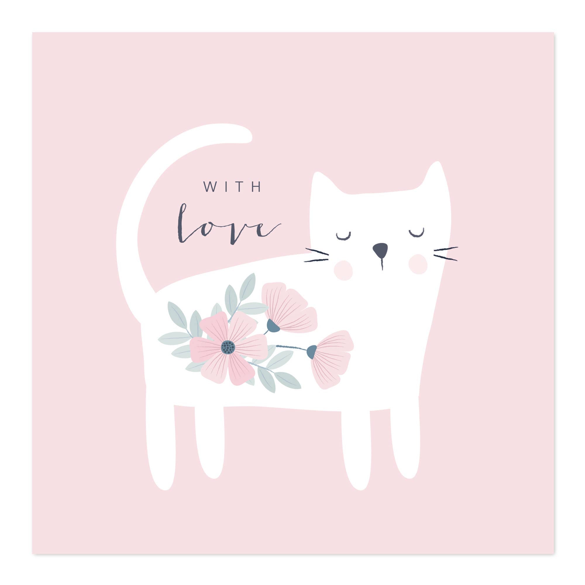 Klara Hawkins - With Love Greetings Card | Floral Cat