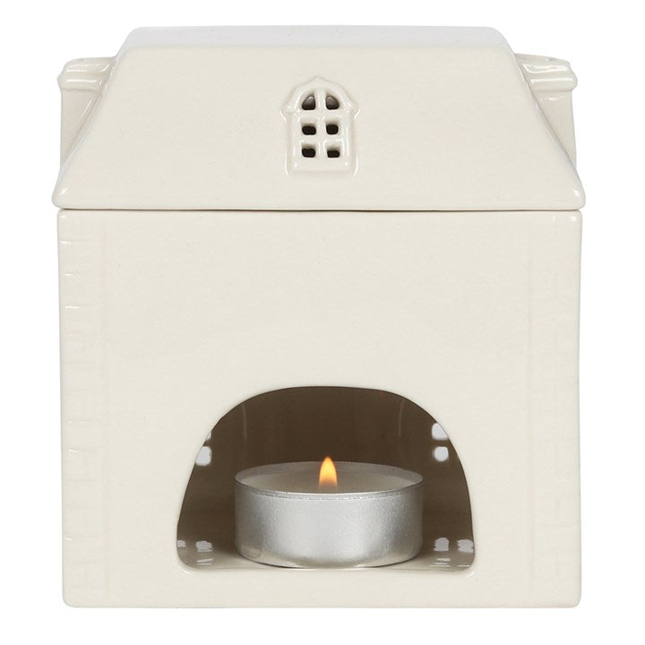 White Ceramic House Oil/ Wax Melt Burner