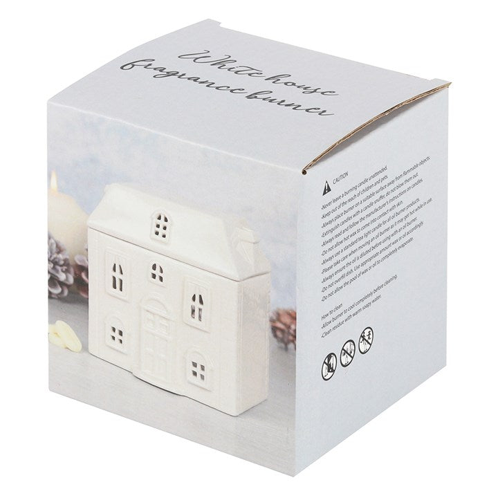 White Ceramic House Oil/ Wax Melt Burner