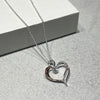 Unique Sterling Silver & Rose Gold Open Swirl Heart Necklace