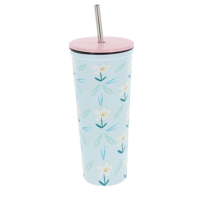 Hydration Soda Cup Blue Floral Lily |More Than Just A Gift