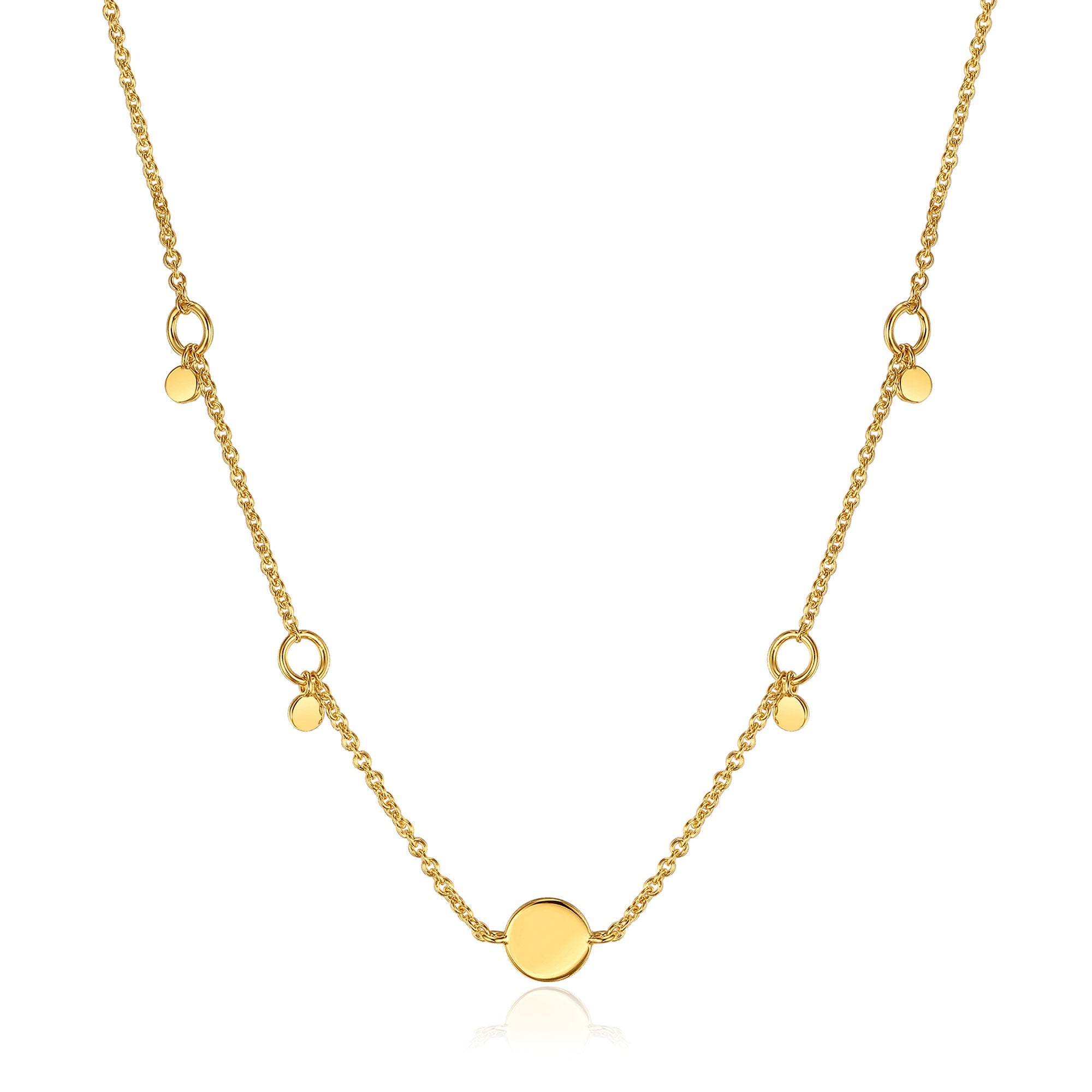 Ania Haie Gold Geometry Drop Discs Necklace