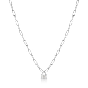 Sterling silver on sale padlock chain