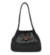 Button Design Small Shoulder Bag - Black