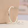 POM Silver Plated Large Hoop Earrings With Stars