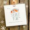 Ginger Betty Silver Fox Christmas Card